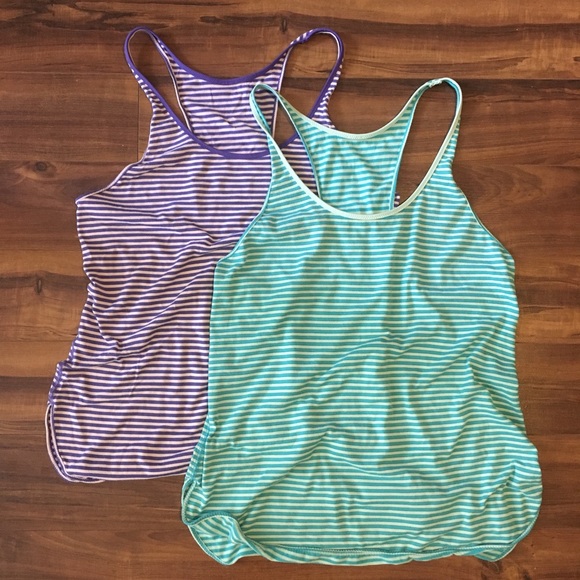lululemon Striped Racerback Tank (x2)